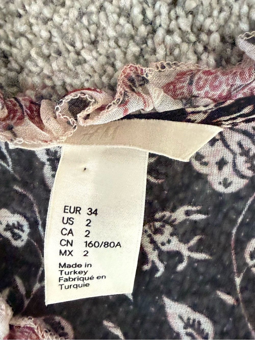 H&M Black Floral Prairie Coquette Boho Fairy Cottagecore Maxi Dress Women’s US 2 - Picture 4 of 14